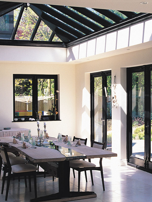 Roof lantern above a dining room