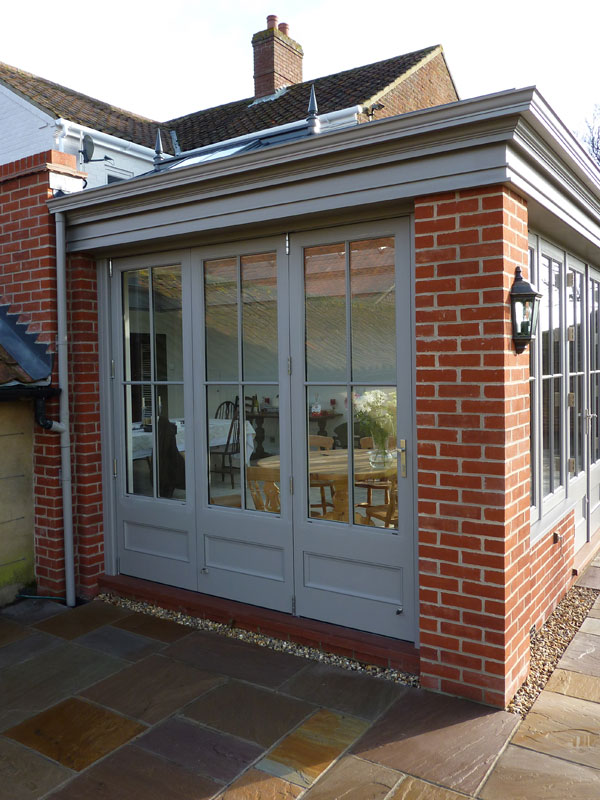 Side elevation of an orangery extension