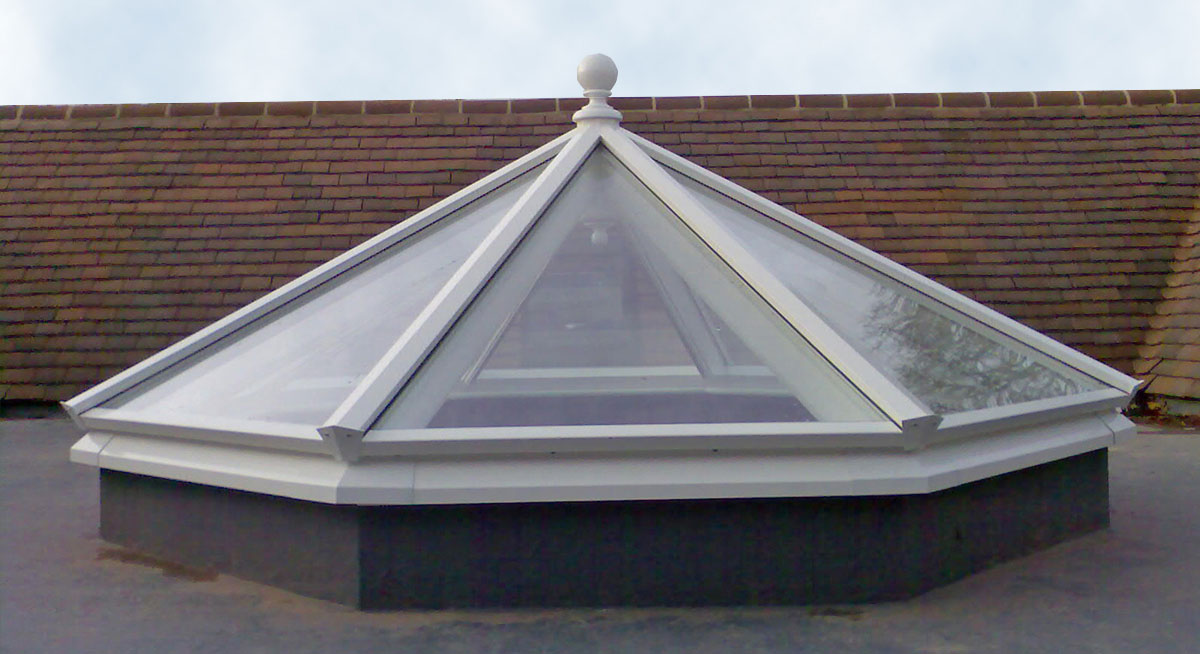 Beautiful octagonal roof lantern placed above a stairwell