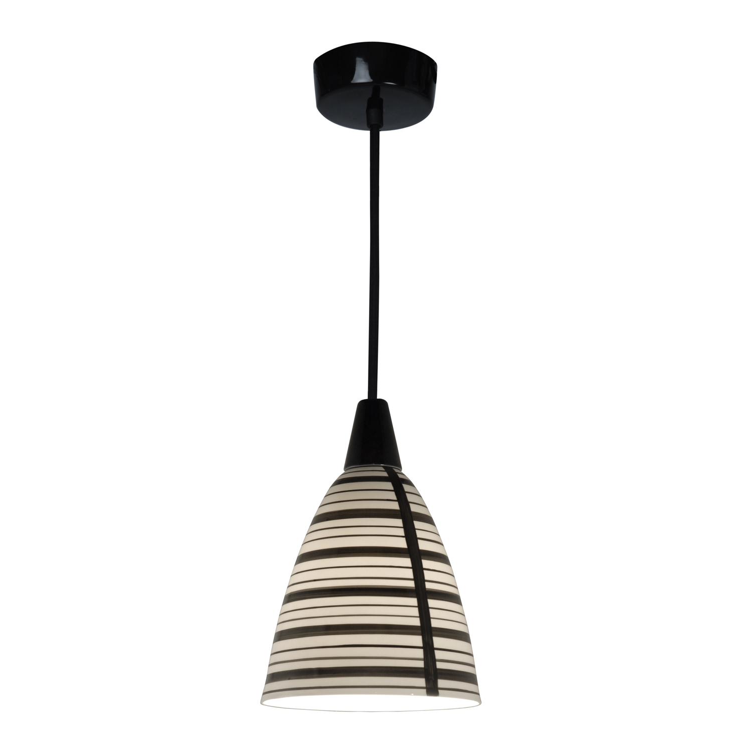 Circle Line Pendant with hand painted black lines