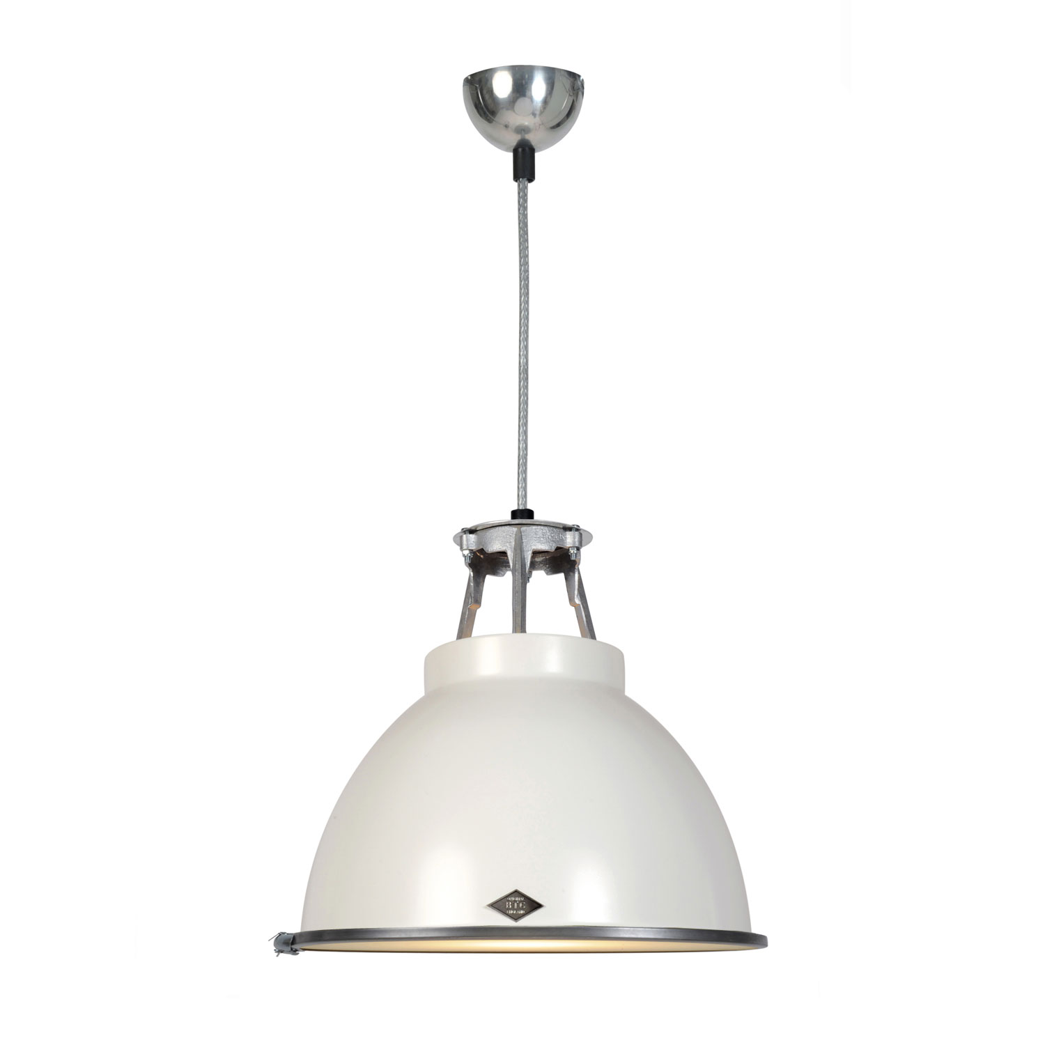 Titan Size 1 Pendant Light, White with Etched Glass