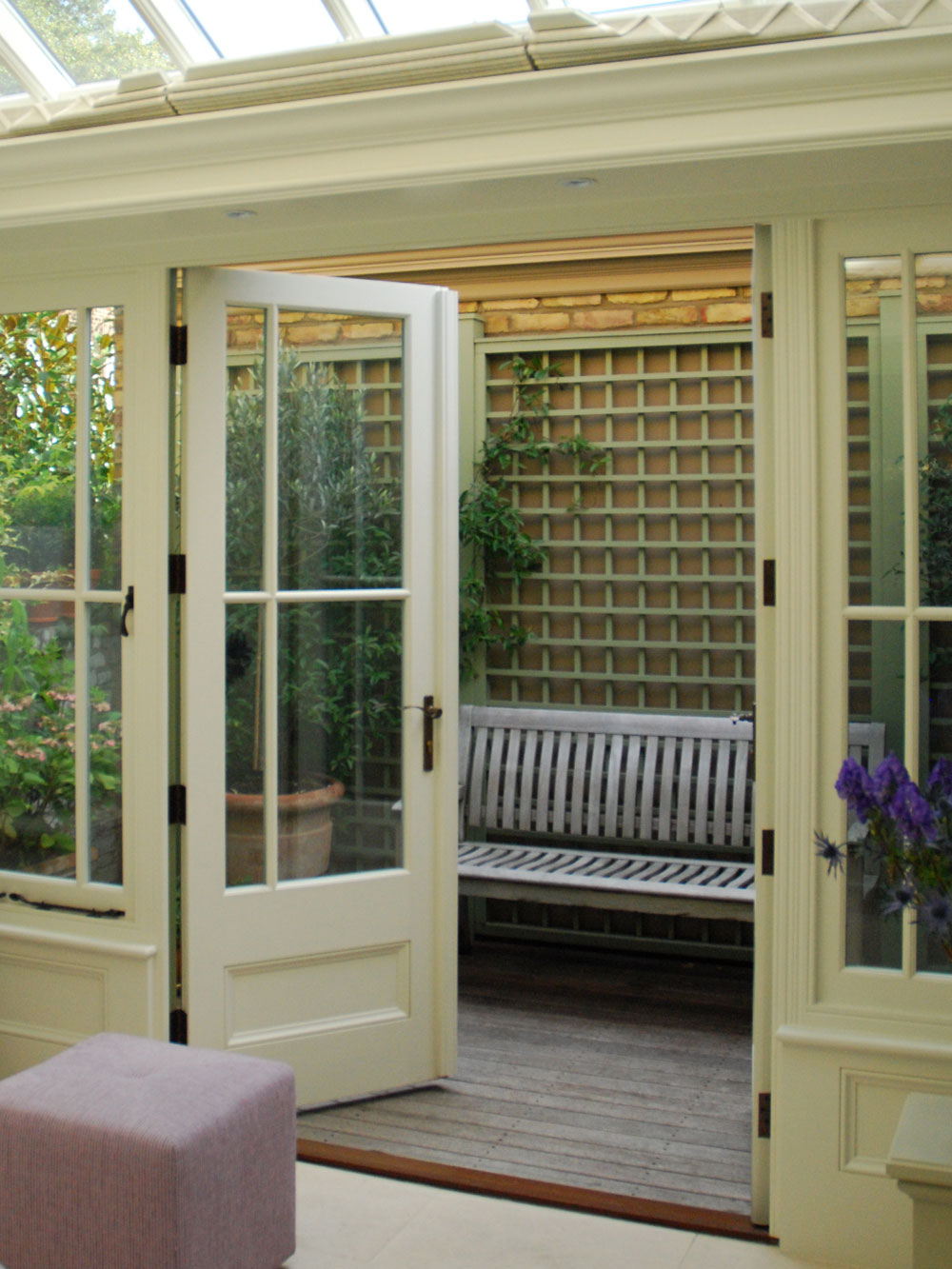 French doors with panel base design