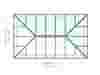 Architectural drawing of the Cumberland Roof Lantern, featuring internal kerb-to-kerb measurements and glazing bar placements.