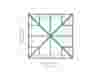 Argyle Roof Lantern - alternative roof plan view displaying glazing and rafter structure with measurements.