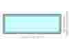 Roof plan of a bespoke elongated rooflight, displaying precise measurements for seamless installation.