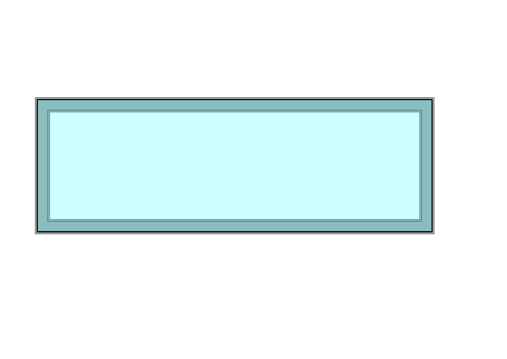 Top-down view of a bespoke elongated rooflight, showcasing its extended structure.