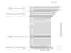 Detailed drawing of the Berrington Cornice (600mm height), highlighting the 55mm profiled topside, cornice support moulding, and drip detailing.