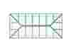 Top-down view of the Richmond Roof Lantern showcasing the glazing bar pattern and structural layout. Dimensions labeled for accuracy.