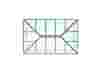 Top-down roof plan of the Harrington Roof Lantern, showing glazing bar arrangement and structural layout.