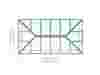 Technical drawing of the Portland Roof Lantern viewed from above, displaying glazing layout and dimensions.