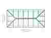 Alternative roof plan view of the Richmond Roof Lantern, presenting glazing bars and measured dimensions.